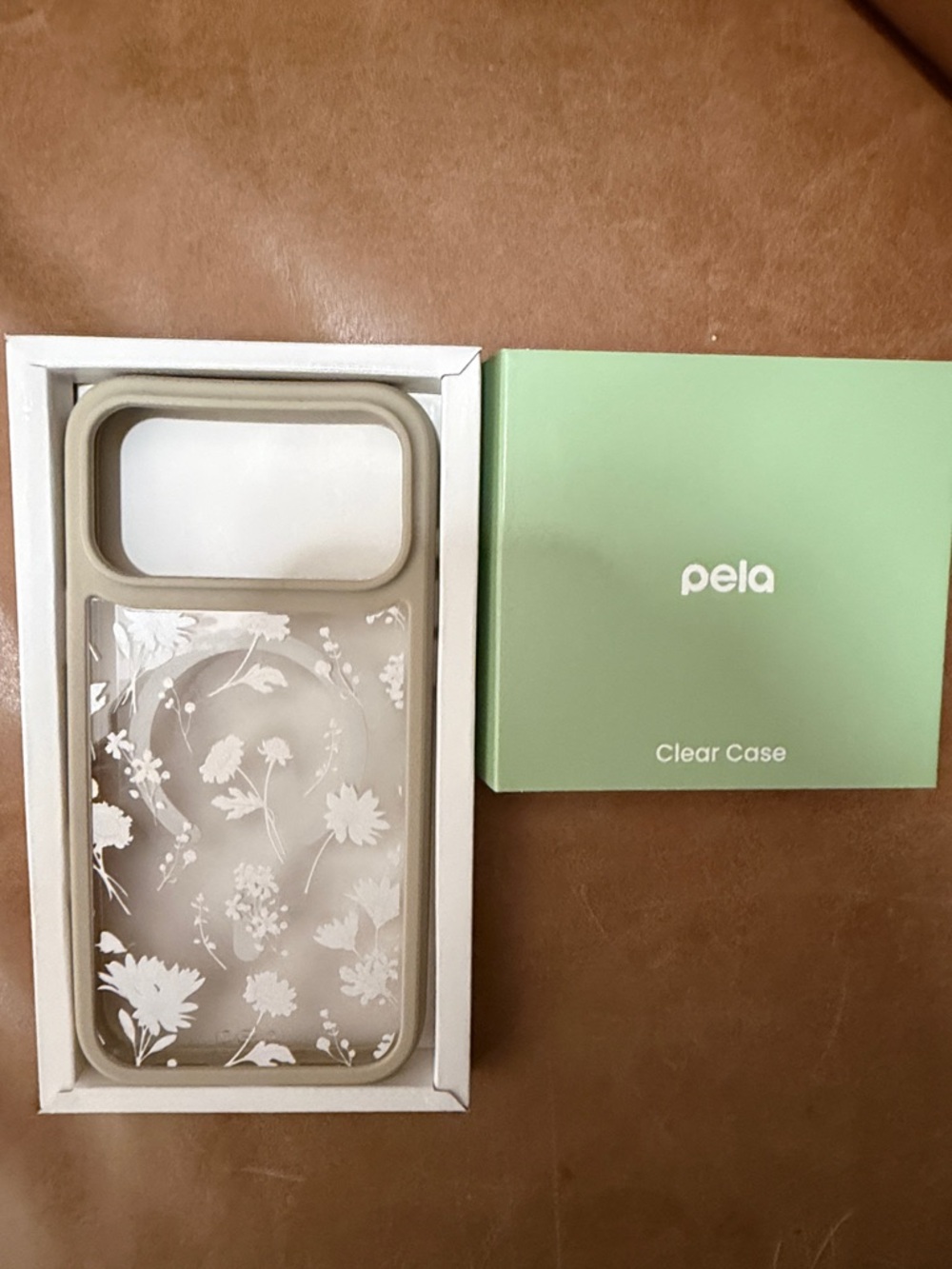 Pela clear case London Fog Ridge with floral design for 17 pro max